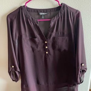 Express 3/4 sleeve length purple blouse XS
